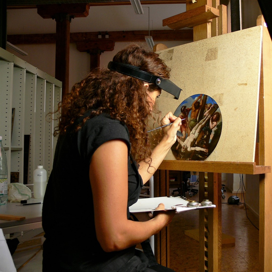 Restauration d'un tondo sur cuivre, Musée Fabre, Montpellier
